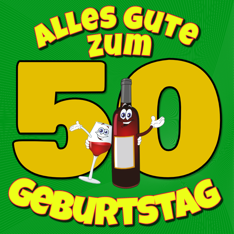 50. Geburtstag Geburtstagsbanner 100x100cm mit 4 Ösen