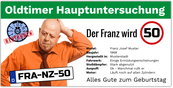Geburtstag 50 - Tüvprüfung
