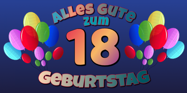 18 Geburtstag Geburtstagsbanner 200x100cm Mit Saum Und Osen