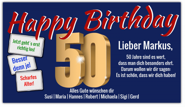 Geburtstagsbanner inklusive Versand und Mwst zum Komplettpreis