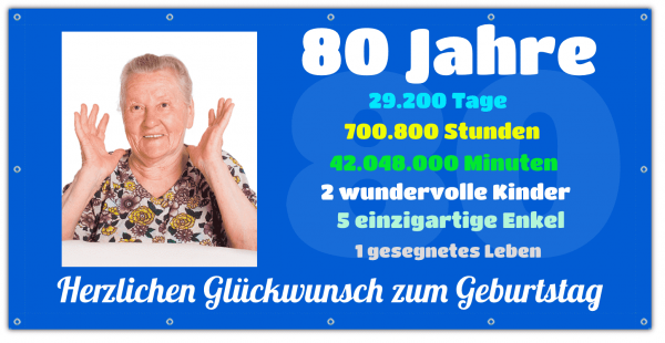 80 Geburtstagsbanner - Zeitstrahl Auf Wunsch