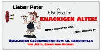 Geburtstagsbanner Knackiges Alter - Banner Werbebanner Geburtstagsbanner Knackiges Alter - Banner Werbebanner